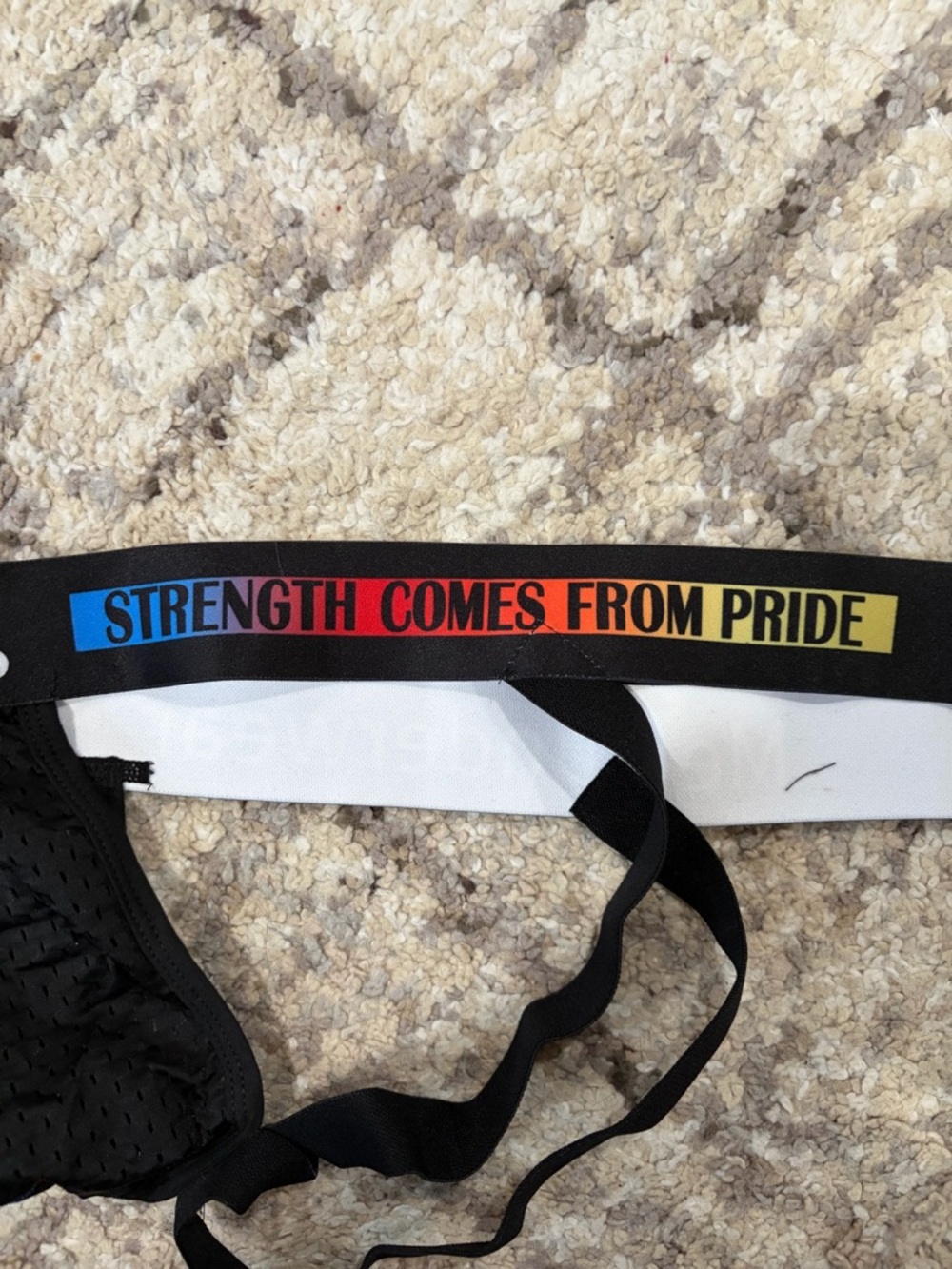Pride Men's Black Jockstrap with Branded Waistband - Picture 3 of 5